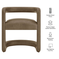 Winslow Mushroom Premium Vegan Leather Dining Chair - Ornate Home