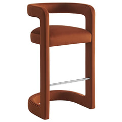 Winslow Rust Performance Velvet Bar Stool (Set of 2) - Ornate Home