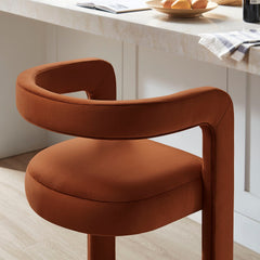 Winslow Rust Performance Velvet Bar Stool (Set of 2) - Ornate Home