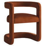Winslow Rust Performance Velvet Barrel Accent Chair - Ornate Home