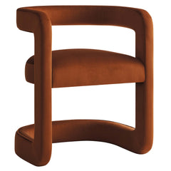 Winslow Rust Performance Velvet Barrel Accent Chair - Ornate Home