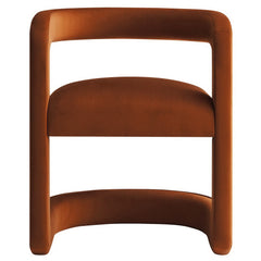 Winslow Rust Performance Velvet Barrel Accent Chair - Ornate Home