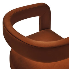 Winslow Rust Performance Velvet Barrel Accent Chair - Ornate Home