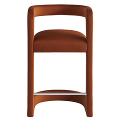 Winslow Rust Performance Velvet Counter Stool - Ornate Home