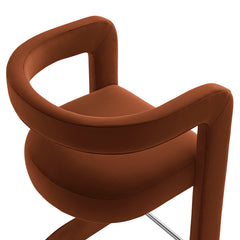 Winslow Rust Performance Velvet Counter Stool - Ornate Home