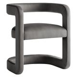 Winslow Storm Gray Barrel Performance Velvet Dining Chair - Ornate Home