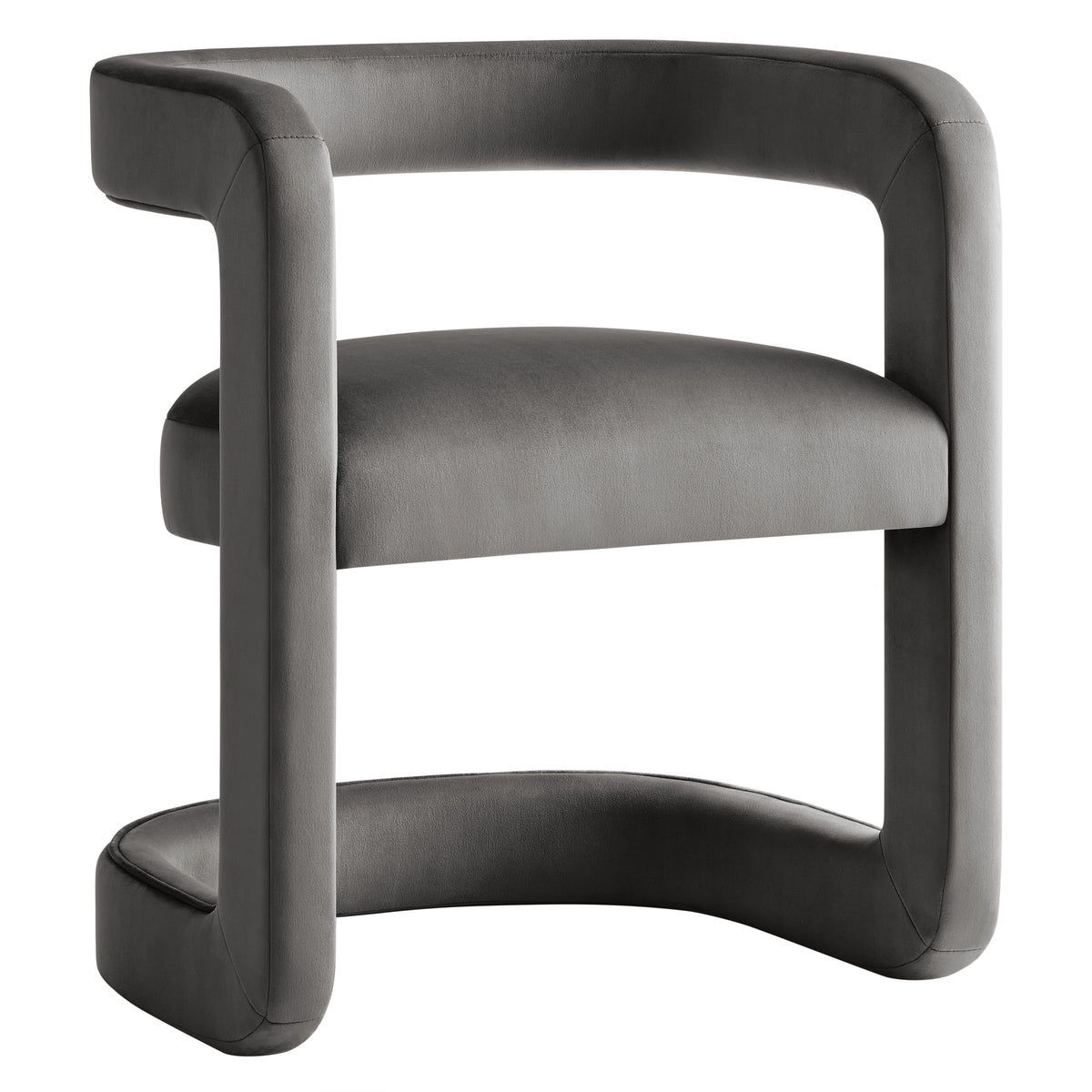 Winslow Storm Gray Barrel Performance Velvet Dining Chair - Ornate Home