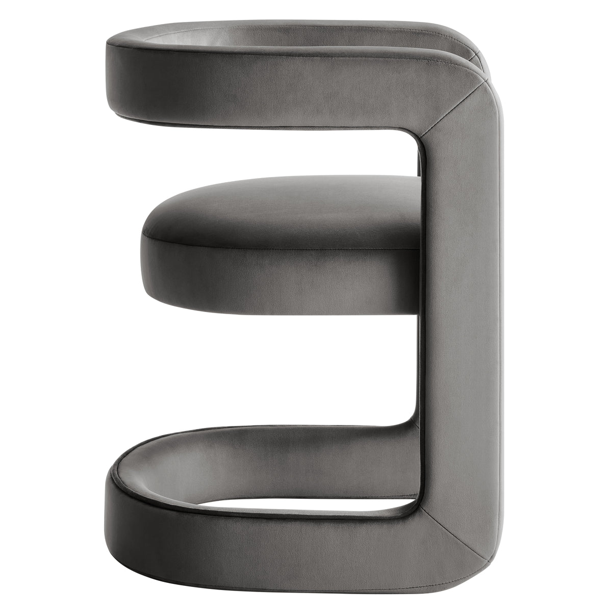 Winslow Storm Gray Barrel Performance Velvet Dining Chair - Ornate Home