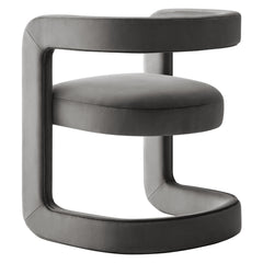 Winslow Storm Gray Barrel Performance Velvet Dining Chair - Ornate Home