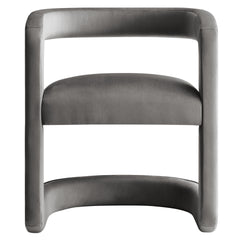 Winslow Storm Gray Barrel Performance Velvet Dining Chair - Ornate Home