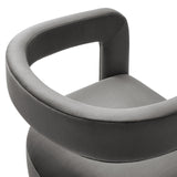 Winslow Storm Gray Barrel Performance Velvet Dining Chair - Ornate Home