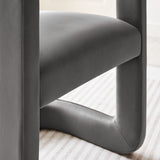 Winslow Storm Gray Barrel Performance Velvet Dining Chair - Ornate Home