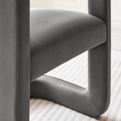 Winslow Storm Gray Barrel Performance Velvet Dining Chair - Ornate Home