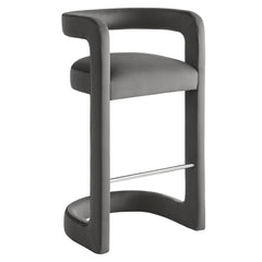 Winslow Storm Gray Performance Velvet Bar Stool (Set of 2) - Ornate Home