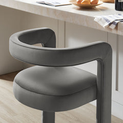 Winslow Storm Gray Performance Velvet Bar Stool (Set of 2) - Ornate Home