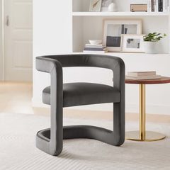 Winslow Storm Gray Performance Velvet Barrel Accent Chair - Ornate Home