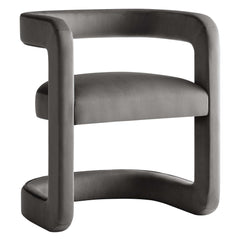 Winslow Storm Gray Performance Velvet Barrel Accent Chair - Ornate Home