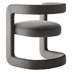 Winslow Storm Gray Performance Velvet Barrel Accent Chair - Ornate Home