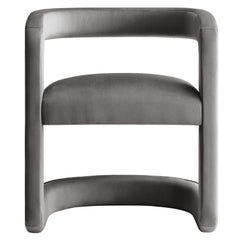 Winslow Storm Gray Performance Velvet Barrel Accent Chair - Ornate Home