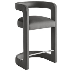 Winslow Storm Gray Performance Velvet Counter Stool - Ornate Home