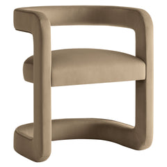 Winslow Taupe Barrel Performance Velvet Dining Chair - Ornate Home