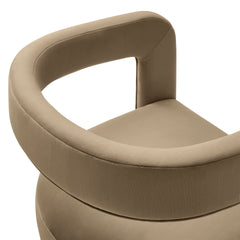 Winslow Taupe Barrel Performance Velvet Dining Chair - Ornate Home
