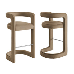Winslow Taupe Performance Velvet Bar Stool (Set of 2) - Ornate Home