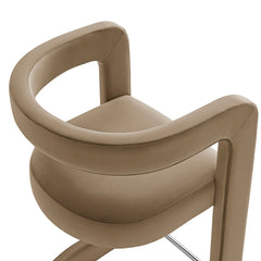Winslow Taupe Performance Velvet Bar Stool (Set of 2) - Ornate Home