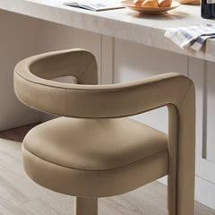 Winslow Taupe Performance Velvet Bar Stool (Set of 2) - Ornate Home