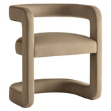Winslow Taupe Performance Velvet Barrel Accent Chair - Ornate Home