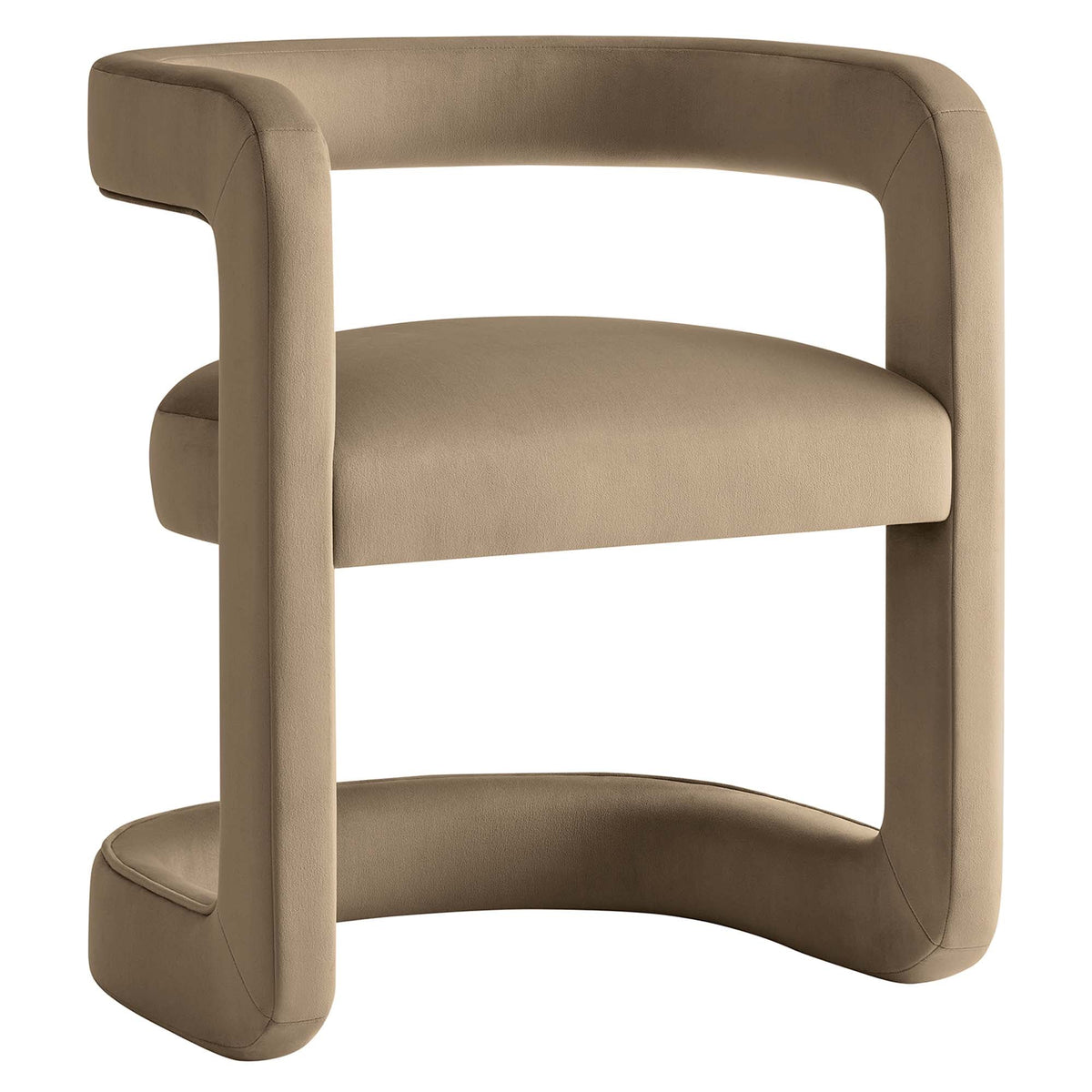 Winslow Taupe Performance Velvet Barrel Accent Chair - Ornate Home