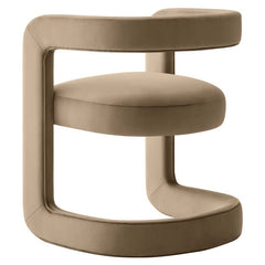 Winslow Taupe Performance Velvet Barrel Accent Chair - Ornate Home