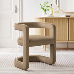 Winslow Taupe Performance Velvet Barrel Accent Chair - Ornate Home