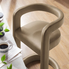 Winslow Taupe Performance Velvet Counter Stool - Ornate Home