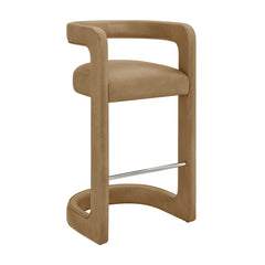 Winslow Toast Premium Vegan Leather Bar Stool (Set of 2) - Ornate Home