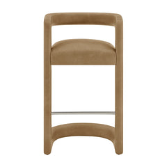 Winslow Toast Premium Vegan Leather Bar Stool (Set of 2) - Ornate Home