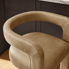 Winslow Toast Premium Vegan Leather Bar Stool (Set of 2) - Ornate Home