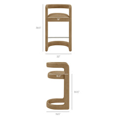 Winslow Toast Premium Vegan Leather Bar Stool (Set of 2) - Ornate Home