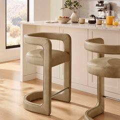 Winslow Toast Premium Vegan Leather Counter Stool - Ornate Home