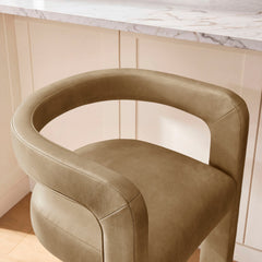 Winslow Toast Premium Vegan Leather Counter Stool - Ornate Home