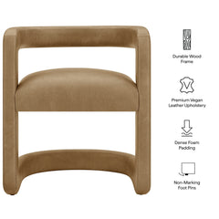 Winslow Toast Premium Vegan Leather Dining Chair - Ornate Home