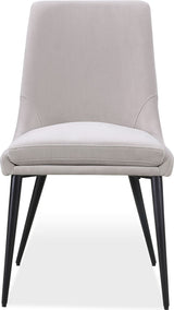 Winston Ash Grey/Black Upholstered Metal Leg Dining Chair - Ornate Home