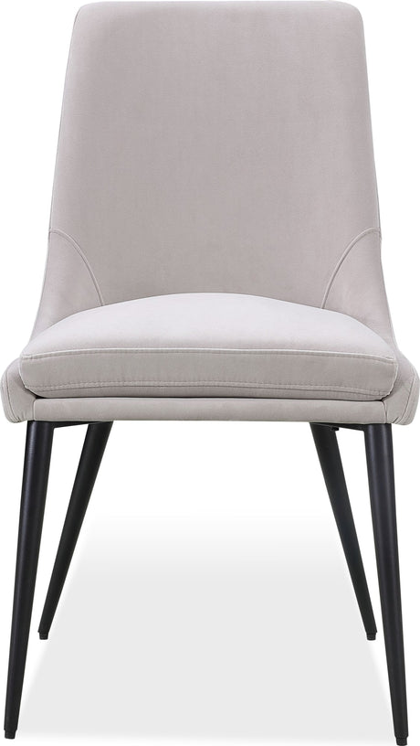 Winston Ash Grey/Black Upholstered Metal Leg Dining Chair - Ornate Home