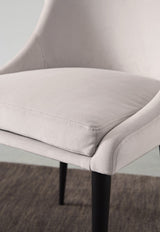 Winston Ash Grey/Black Upholstered Metal Leg Dining Chair - Ornate Home