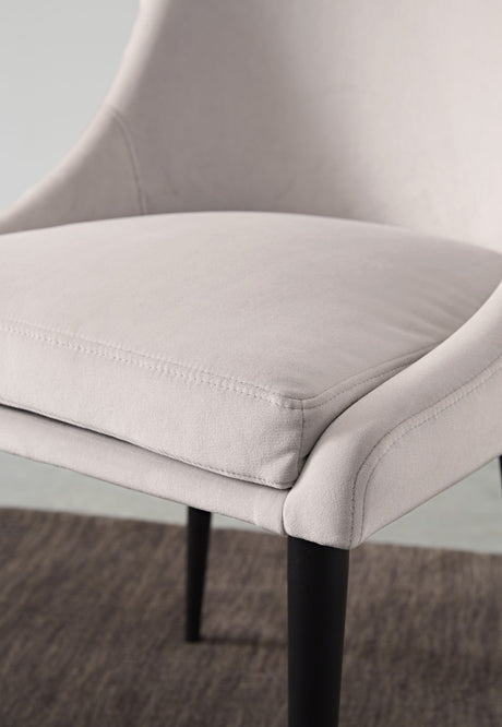 Winston Ash Grey/Black Upholstered Metal Leg Dining Chair - Ornate Home