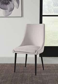Winston Ash Grey/Black Upholstered Metal Leg Dining Chair (Set of 2) - Ornate Home