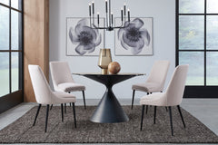 Winston Ash Grey/Black Upholstered Metal Leg Dining Chair (Set of 2) - Ornate Home