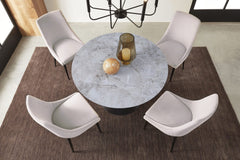Winston Ash Grey/Black Upholstered Metal Leg Dining Chair (Set of 2) - Ornate Home