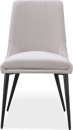 Winston Ash Grey/Black Upholstered Metal Leg Dining Chair (Set of 2) - Ornate Home