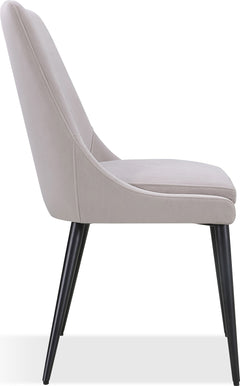 Winston Ash Grey/Black Upholstered Metal Leg Dining Chair (Set of 2) - Ornate Home